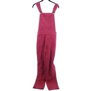 Passengers Red Courduroy Dungarees Overalls CrissCross Straps Button Sides| M